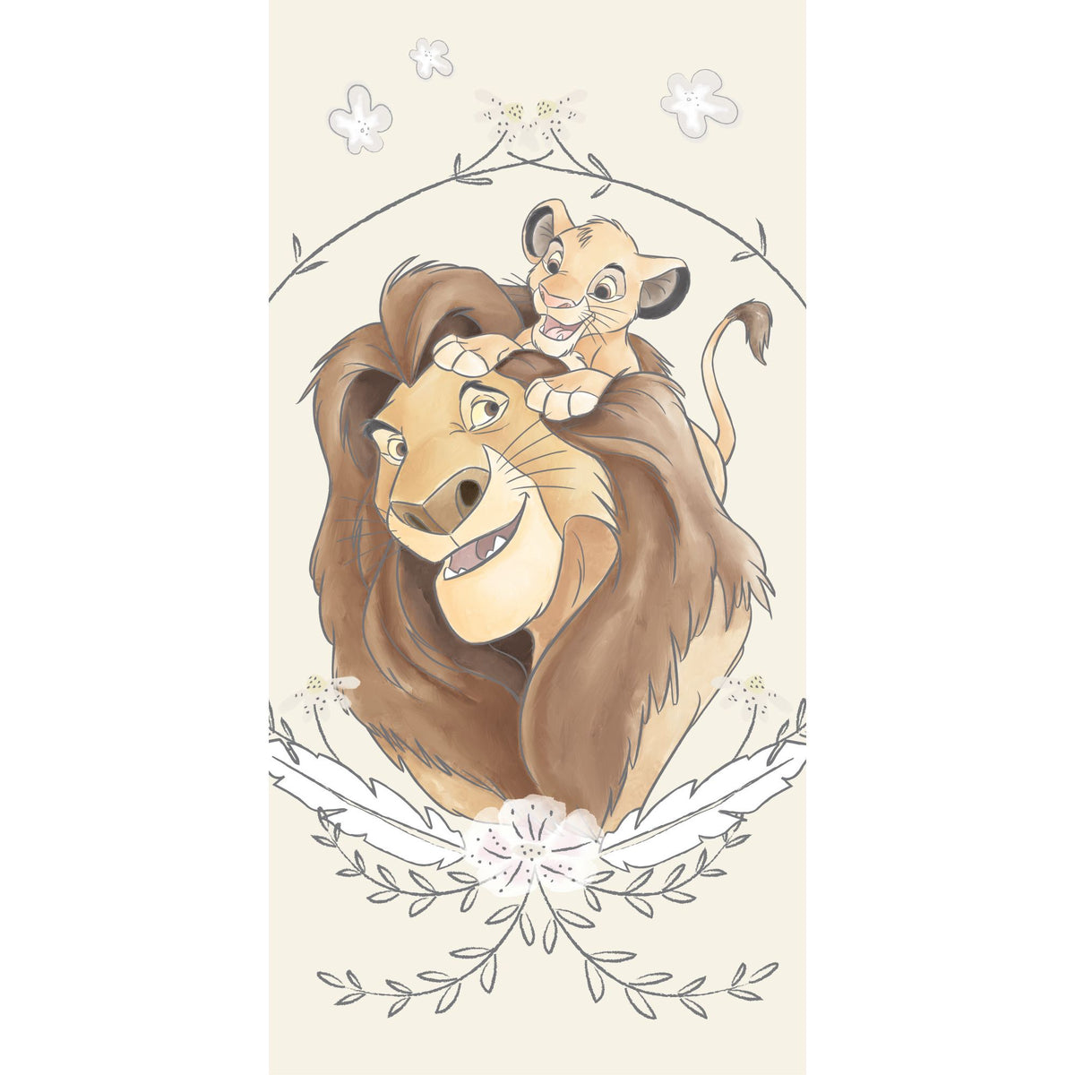 Disney Der König der Löwen Simba Badetuch, Strandtuch 70x140cm