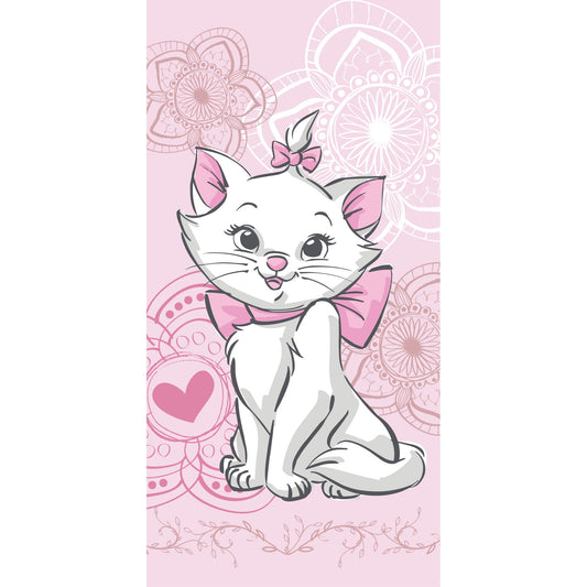 Disney Marie Aristochats Drap de plage pour enfant en coton – 70 × 140 cm