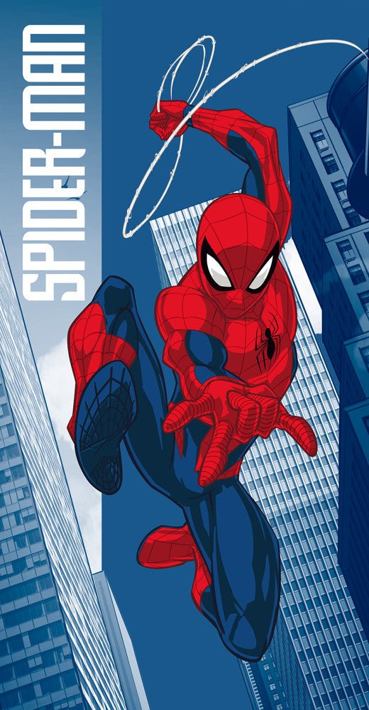 Spiderman Jump Badetuch für Kinder aus Baumwolle – 70 × 140 cm