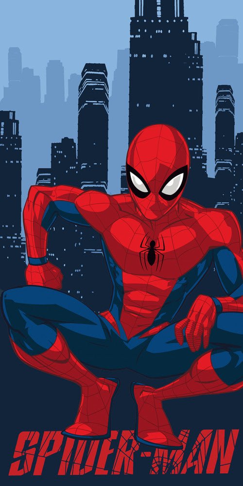 Spiderman City Badetuch für Kinder aus Baumwolle – 70 × 140 cm