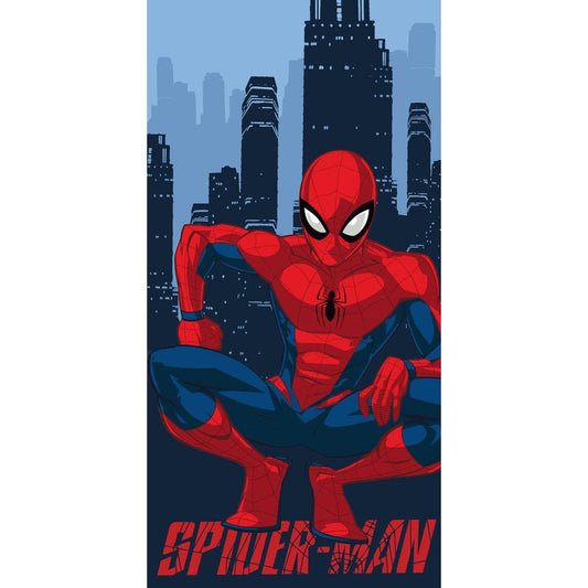 Spiderman City Badetuch für Kinder aus Baumwolle – 70 × 140 cm