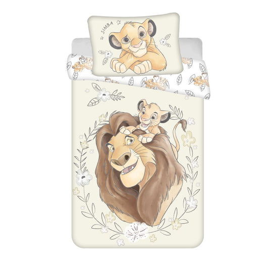 Disney Le Roi Lion Simba Parure de lit Bébé – 100 × 135 cm + 40 × 60 cm, Coton