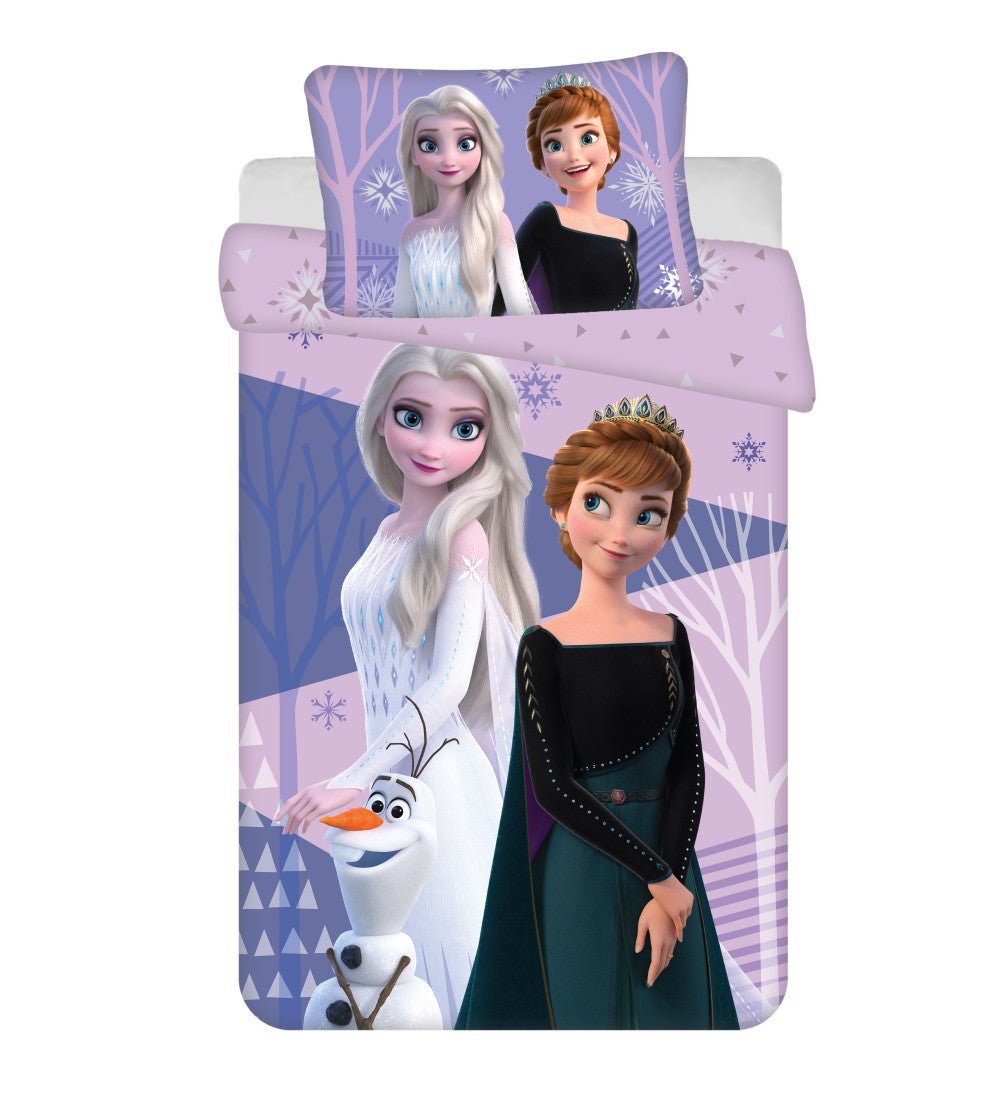 Disney Eiskönigin Purple Babybettwäsche-Set – 100 × 135 cm + 40 × 60 cm, Baumwolle