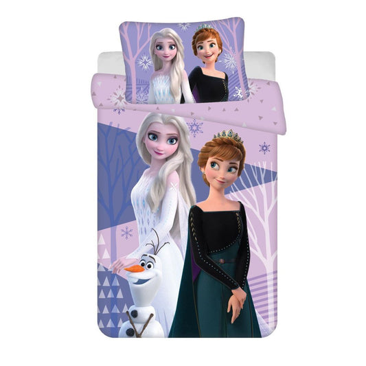 Disney Eiskönigin Purple Babybettwäsche-Set – 100 × 135 cm + 40 × 60 cm, Baumwolle
