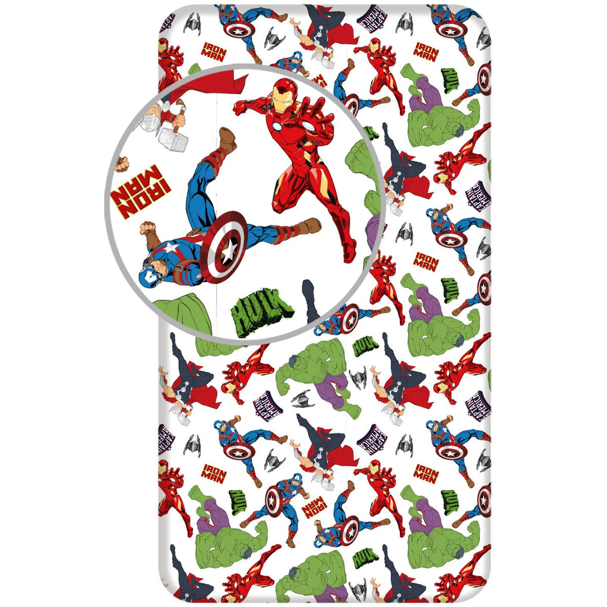 Avengers White Spannbetttuch 90x200 cm