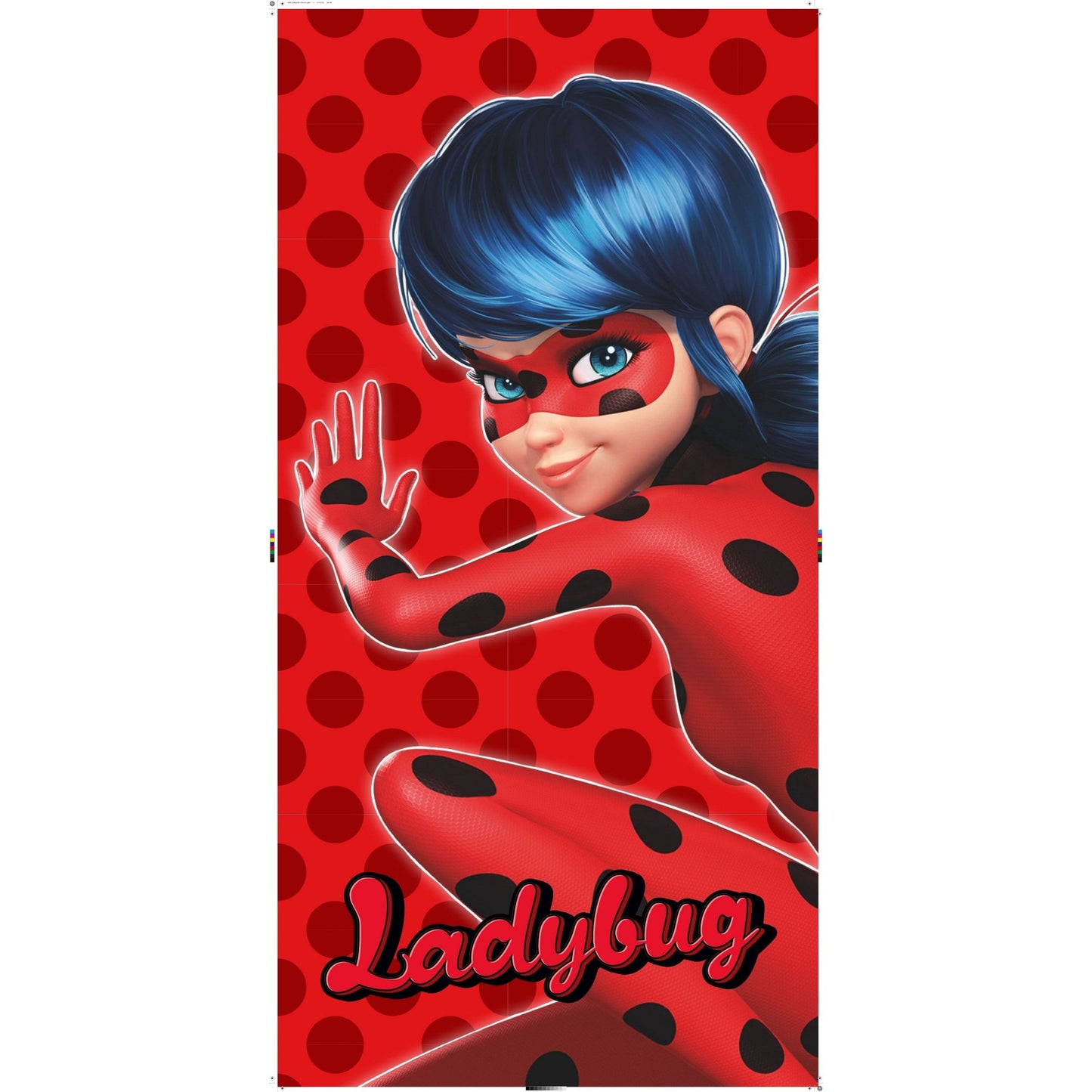 Miraculous Les aventures de Ladybug et Chat Noir Drap de bain pour enfants en coton – 70 × 140 cm