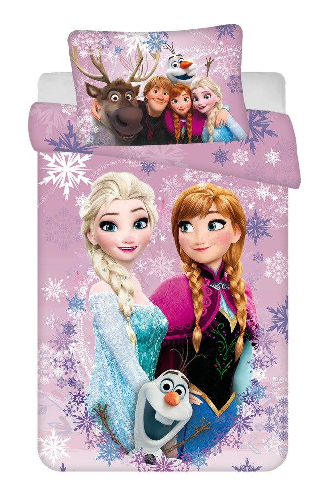 Disney Eiskönigin Pink-purple Babybettwäsche-Set – 100 × 135 cm + 40 × 60 cm, Baumwolle