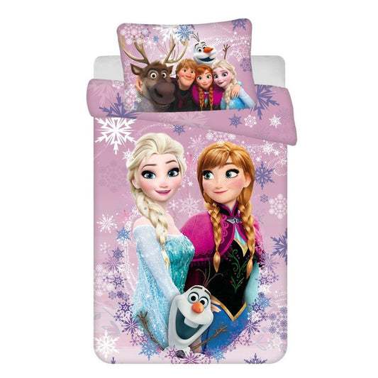 Disney Eiskönigin Pink-purple Babybettwäsche-Set – 100 × 135 cm + 40 × 60 cm, Baumwolle