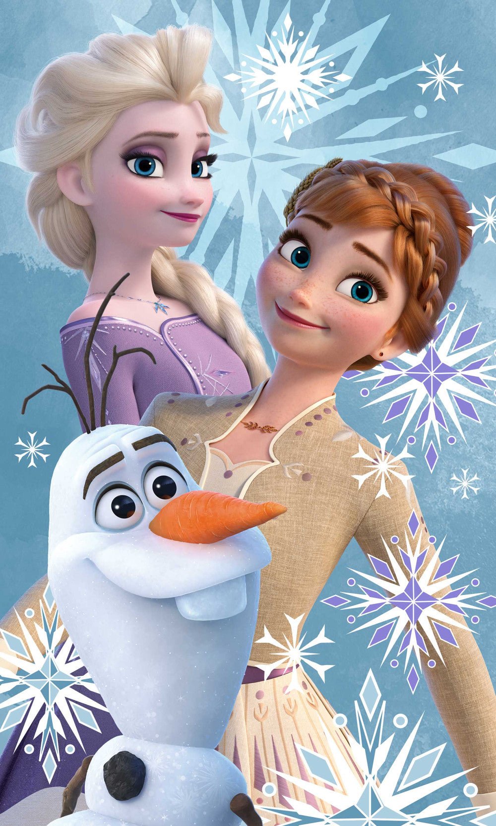Disney Eiskönigin Olaf and the Sisters , , Tuch Gesichtstuch für Kinder aus Baumwolle – 30 × 50 cm