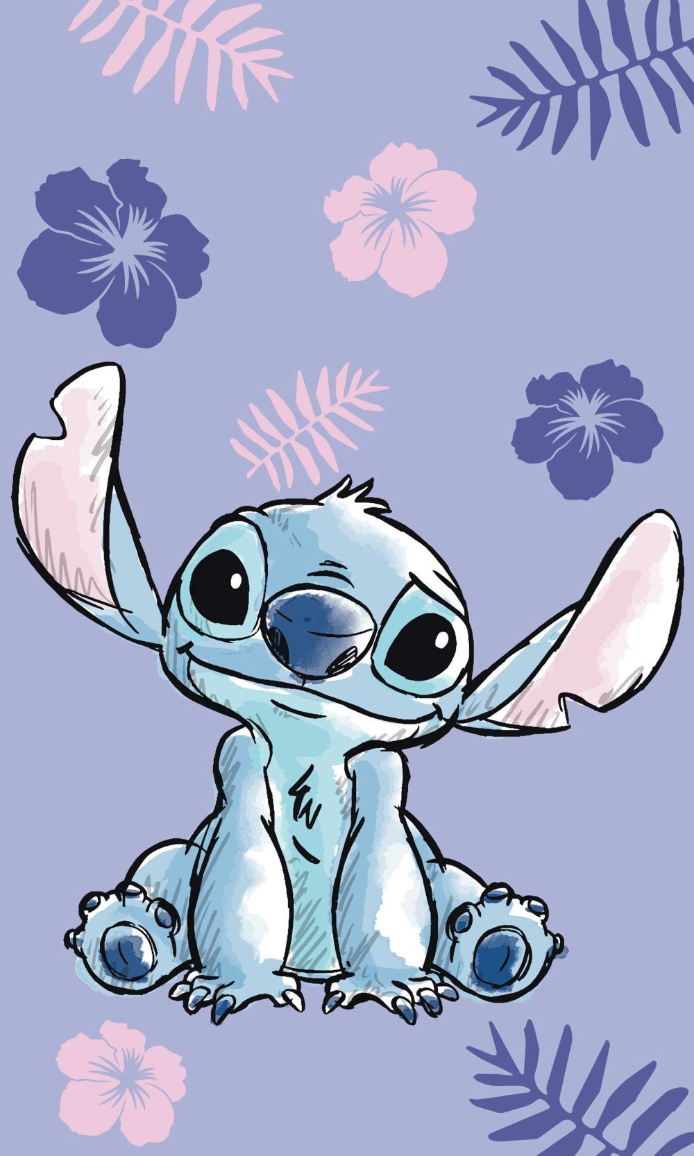 Disney Lilo und Stitch Purple Gesichtstuch für Kinder aus Baumwolle – 30 × 50 cm