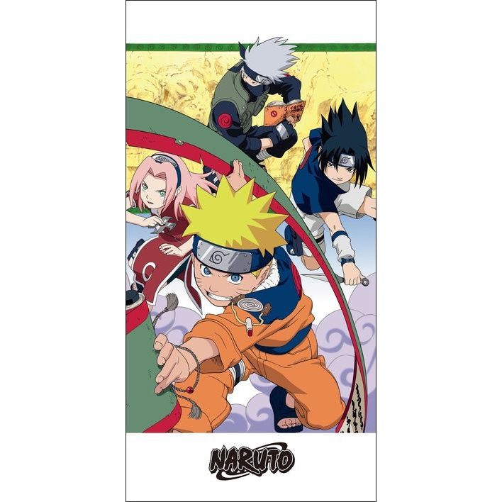 Naruto Team 7 Badehandtuch Badetuch für Kinder aus Baumwolle – 70 × 140 cm