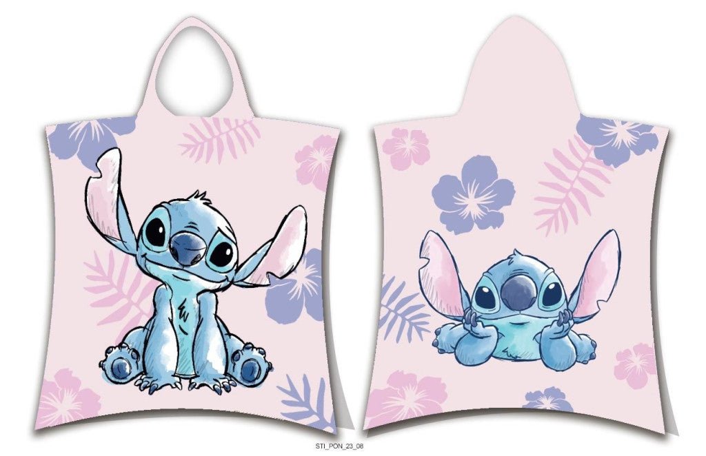 Disney Lilo und Stitch Pink Badeponcho für Kinder aus Baumwolle – 50 × 115 cm