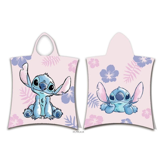 Disney Lilo und Stitch Pink Badeponcho für Kinder aus Baumwolle – 50 × 115 cm