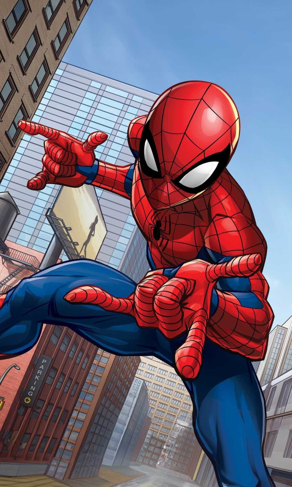 Spiderman City Glider Gesichtstuch für Kinder aus Baumwolle – 30 × 50 cm