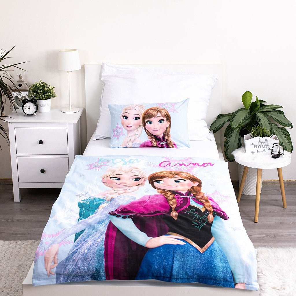 Disney Eiskönigin Light Blue Babybettwäsche-Set – 100 × 135 cm + 40 × 60 cm, Baumwolle