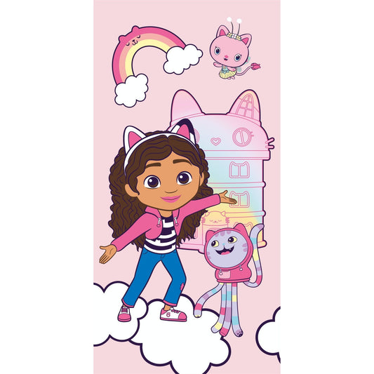 Gabby's Dollhouse Dreamland Badehandtuch Badetuch für Kinder aus Baumwolle – 70 × 140 cm