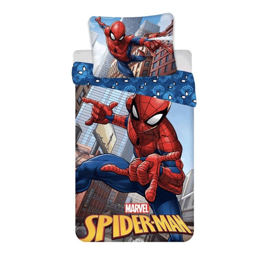 Spiderman Blue Kinder - Set Babybettwäsche-Set – 100 × 135 cm + 40 × 60 cm, Baumwolle