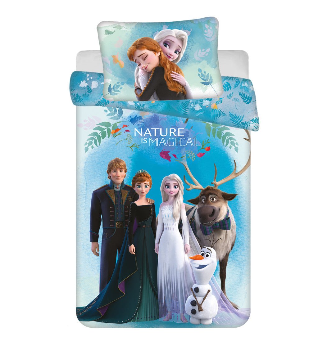 Disney Eiskönigin Nature is Magical Babybettwäsche-Set – 100 × 135 cm + 40 × 60 cm, Baumwolle