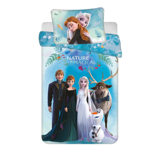 Disney Eiskönigin Nature is Magical Babybettwäsche-Set – 100 × 135 cm + 40 × 60 cm, Baumwolle
