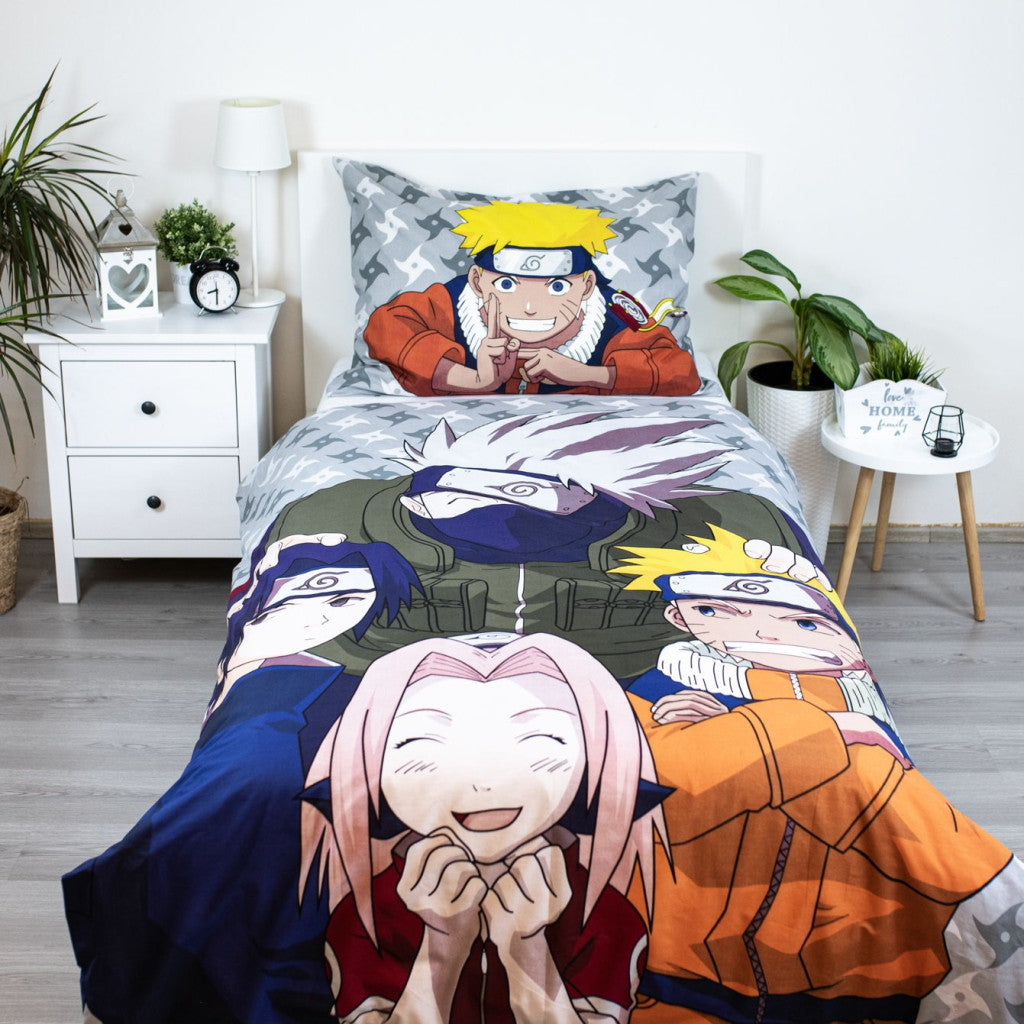 Naruto Grey Bettwäsche 140×200cm, 70×90 cm
