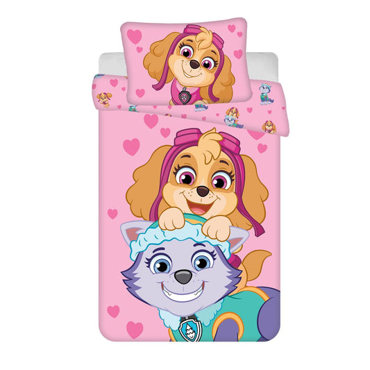 Parure de lit bébé Pat' Patrouille Amies Filles – 100 × 135 cm + 40 × 60 cm, Coton