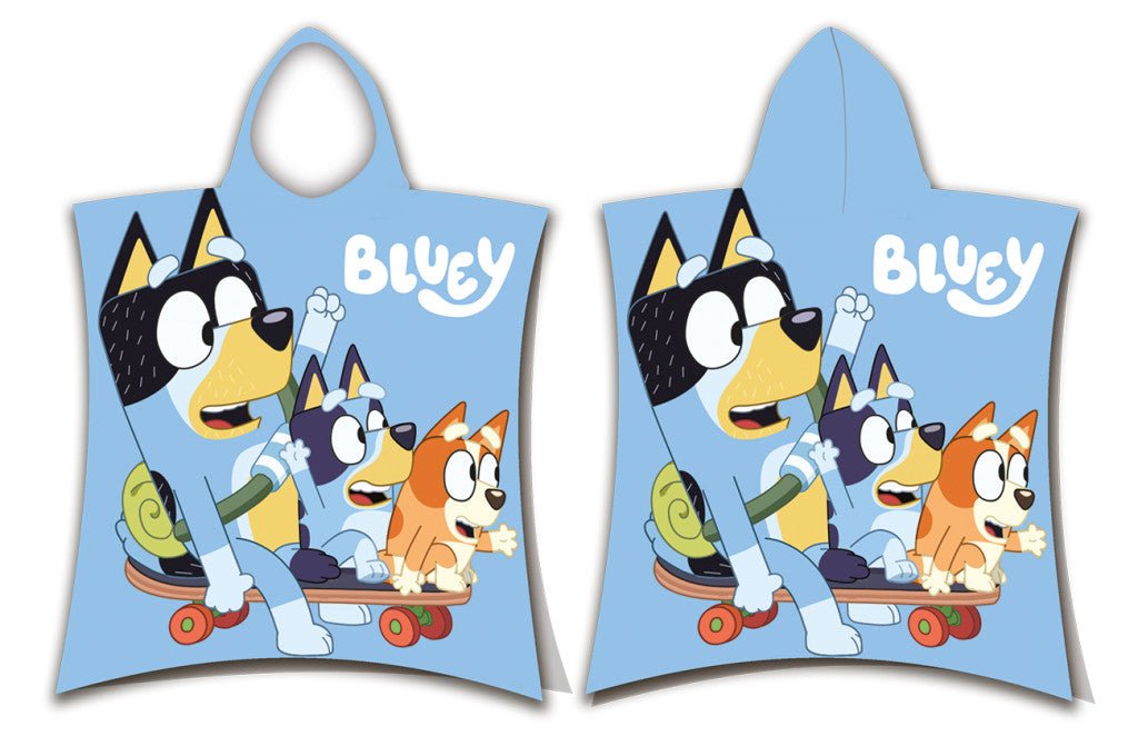 Bluey Skate Strandtuchponcho Badeponcho für Kinder aus Baumwolle – 50 × 115 cm