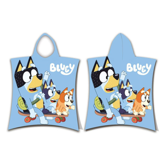 Bluey Skate Strandtuchponcho Badeponcho für Kinder aus Baumwolle – 50 × 115 cm