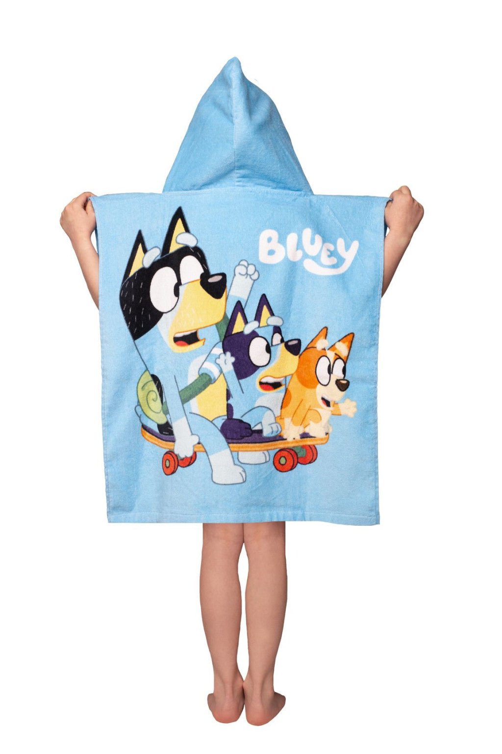 Bluey Skate Strandtuchponcho Badeponcho für Kinder aus Baumwolle – 50 × 115 cm