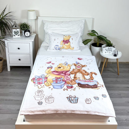 Disney Winnie l'ourson Parure de lit de berceau pour fête d'anniversaire – 100 × 135 cm + 40 × 60 cm, Coton