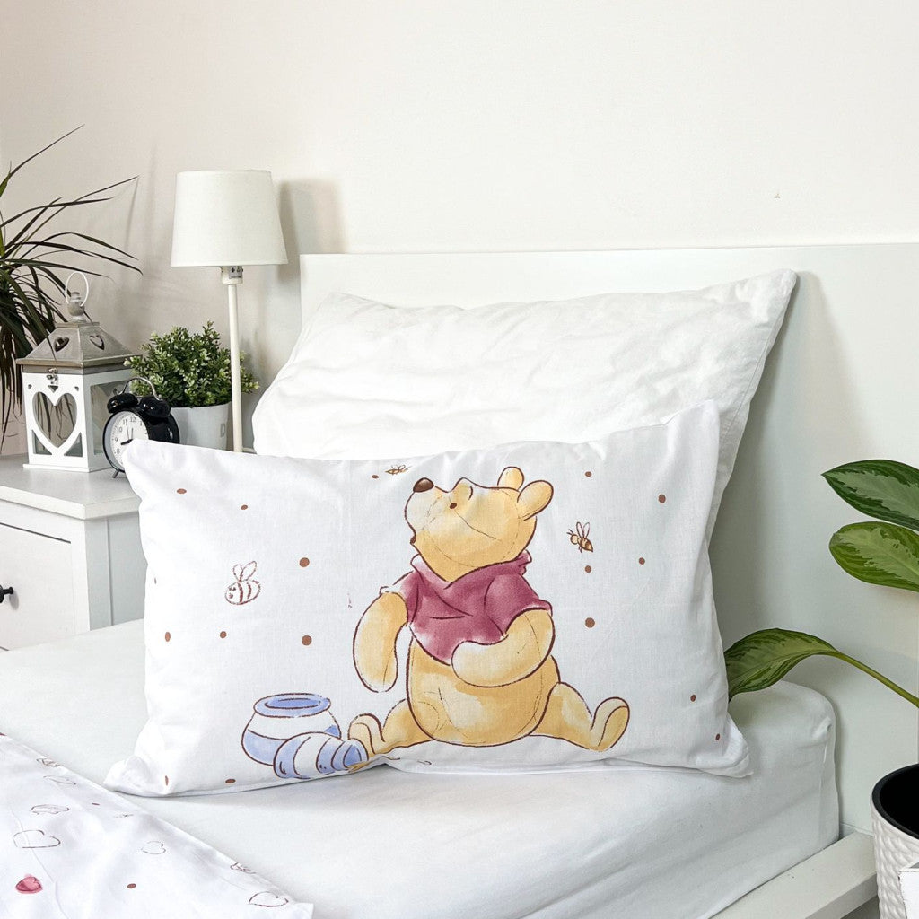 Disney Winnie l'ourson Parure de lit de berceau pour fête d'anniversaire – 100 × 135 cm + 40 × 60 cm, Coton