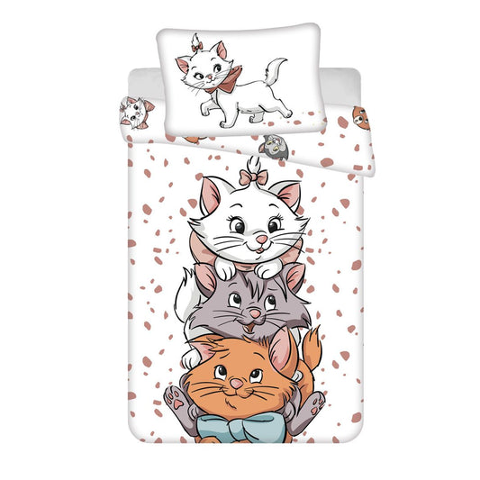 Disney Marie Friends Parure de Lit pour Enfants Housse de Couette Bébé – 100 × 135 cm + 40 × 60 cm, Coton