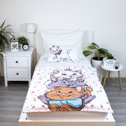 Disney Marie Friends Kinder Bettwäschebezug Babybettwäsche-Set – 100 × 135 cm + 40 × 60 cm, Baumwolle