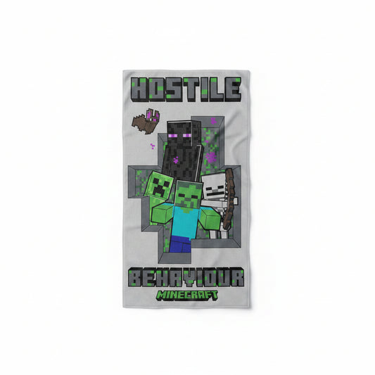 Minecraft Hostile Behaviour Badehandtuch Badetuch für Kinder aus Baumwolle – 70 × 140 cm
