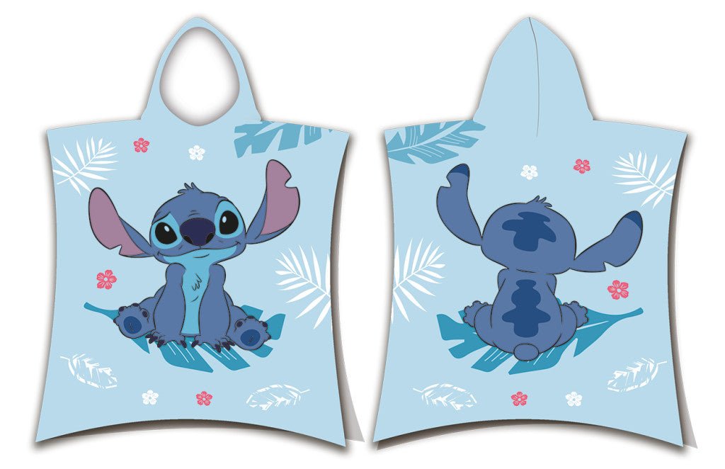 Disney Lilo und Stitch Blue Badeponcho für Kinder aus Baumwolle – 50 × 115 cm