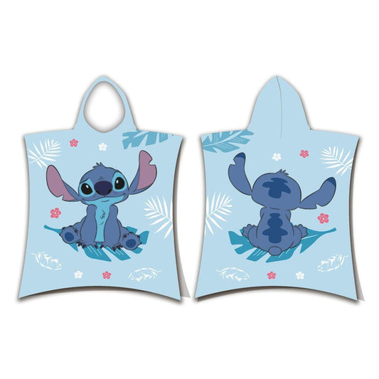 Disney Lilo und Stitch Blue Badeponcho für Kinder aus Baumwolle – 50 × 115 cm