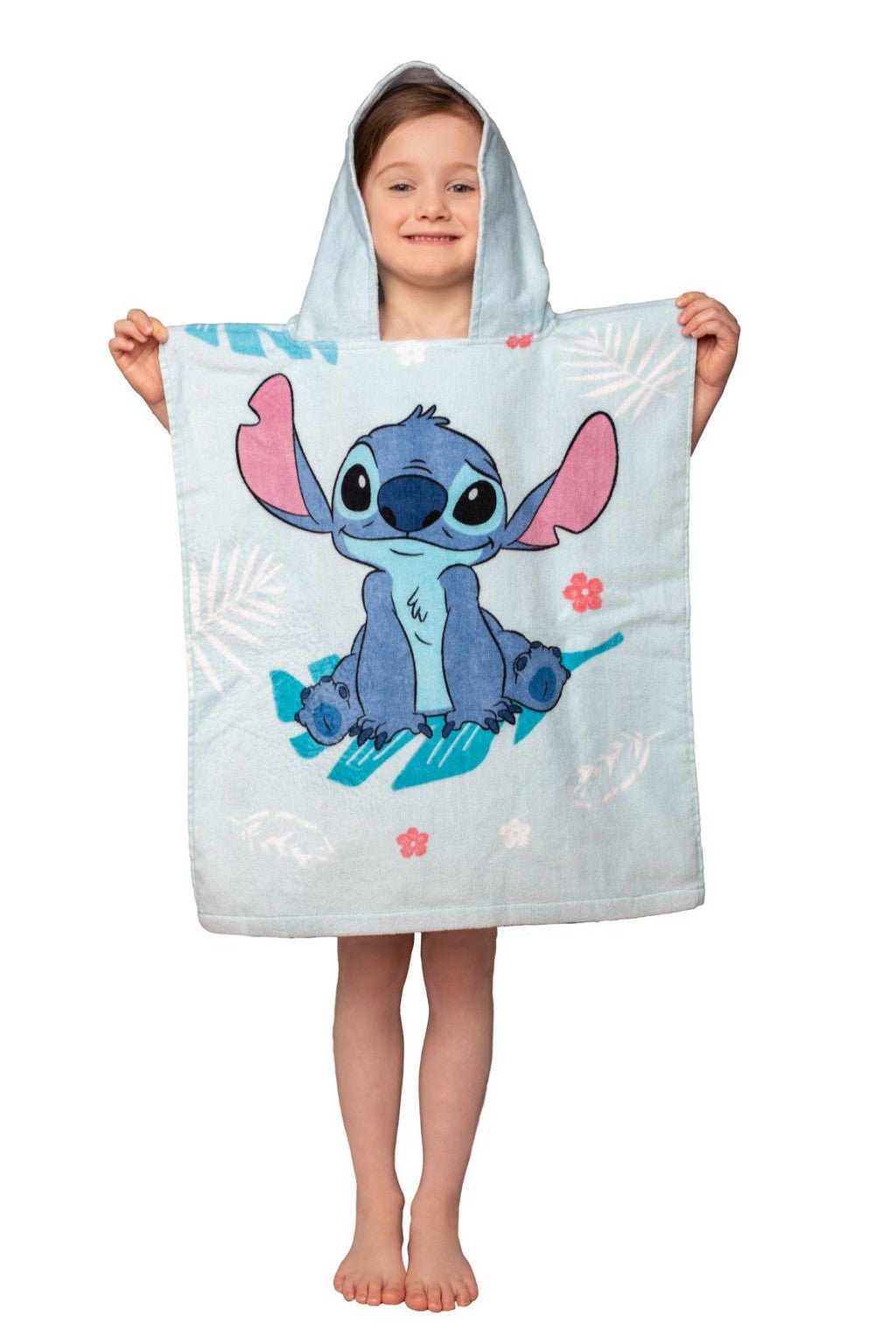 Disney Lilo und Stitch Blue Badeponcho für Kinder aus Baumwolle – 50 × 115 cm