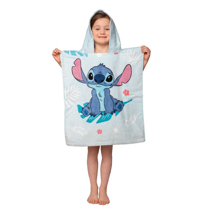 Disney Lilo und Stitch Blue Badeponcho für Kinder aus Baumwolle – 50 × 115 cm