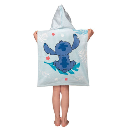Disney Lilo und Stitch Blue Badeponcho für Kinder aus Baumwolle – 50 × 115 cm