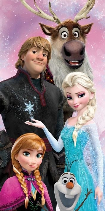 Disney Eiskönigin Family & Friends Badetuch für Kinder aus Baumwolle – 70 × 140 cm