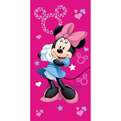Disney Minnie Pink Star Badetuch für Kinder aus Baumwolle – 70 × 140 cm
