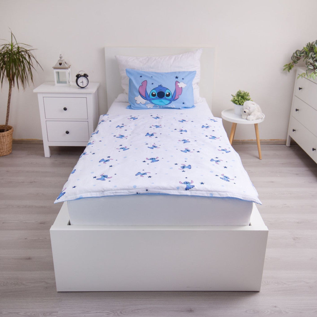 Disney Lilo und Stitch Clouds Babybettwäsche-Set – 100 × 135 cm + 40 × 60 cm, Baumwolle