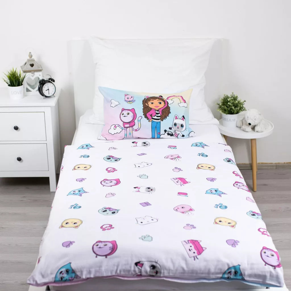 Original Gabby's Dollhouse Sugar Dream Kinderbettwäsche aus 100 % Baumwolle mit Bettdeckenbezug 100 × 135 cm und Kissenbezug 40 × 60 cm