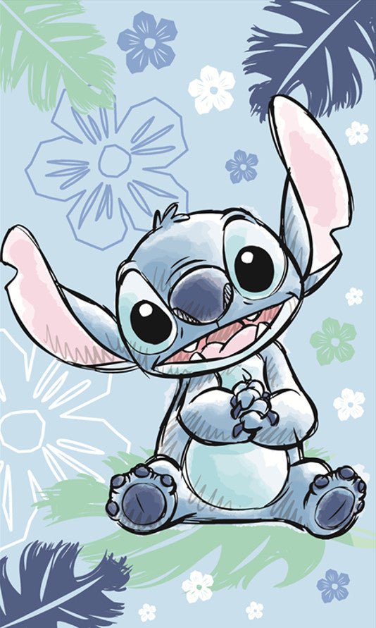Disney Lilo und Stitch Ohana Blue Gesichtstuch für Kinder aus Baumwolle – 30 × 50 cm