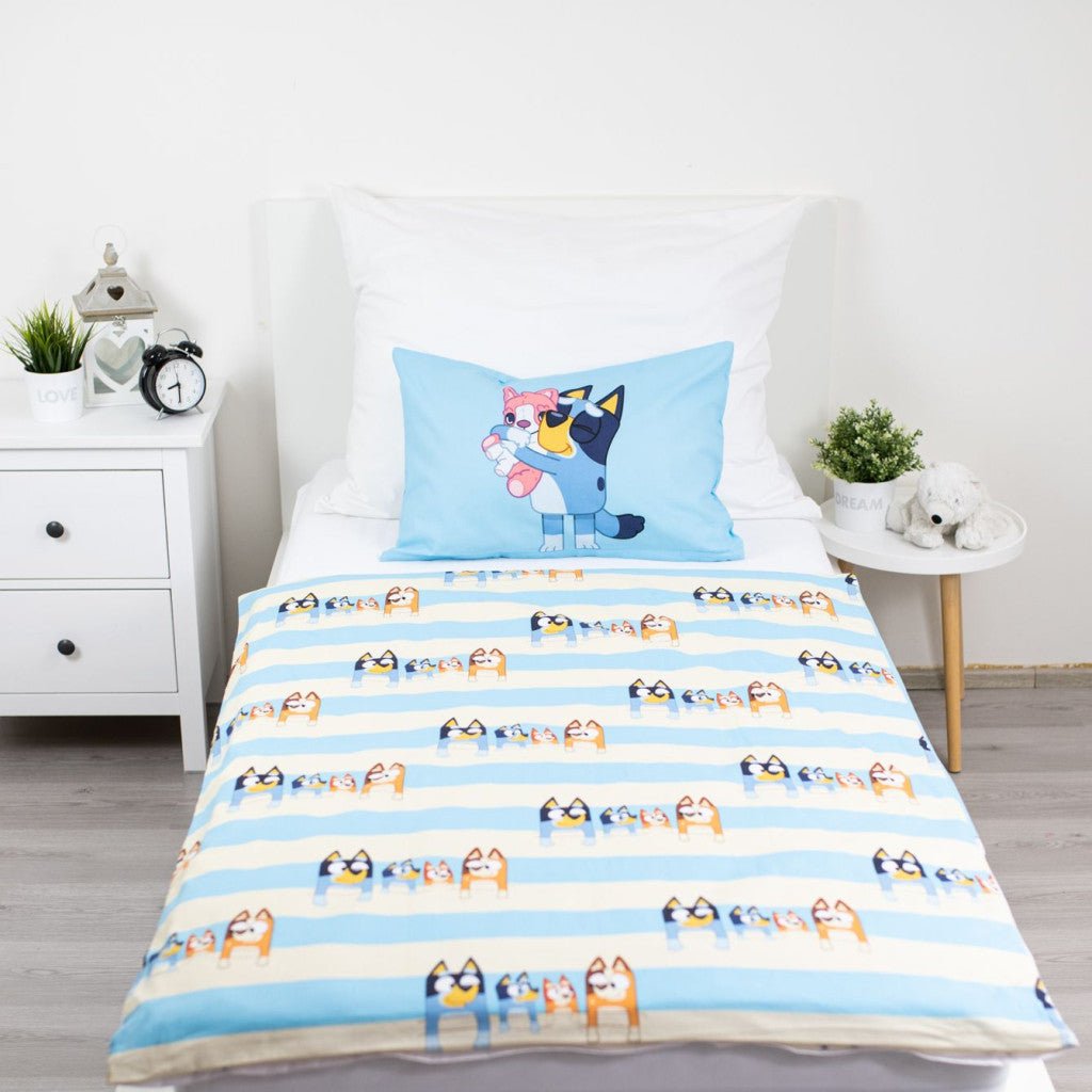 Bluey Family Babybettwäsche-Set – 100 × 135 cm + 40 × 60 cm, Baumwolle