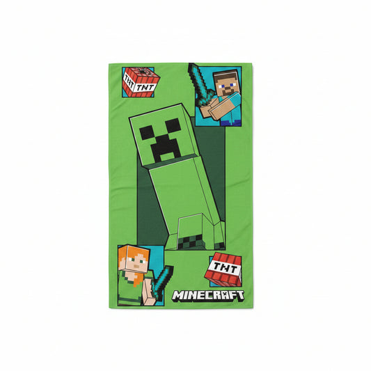 Minecraft Creeper Coming Badetuch für Kinder aus Baumwolle – 70 × 140 cm