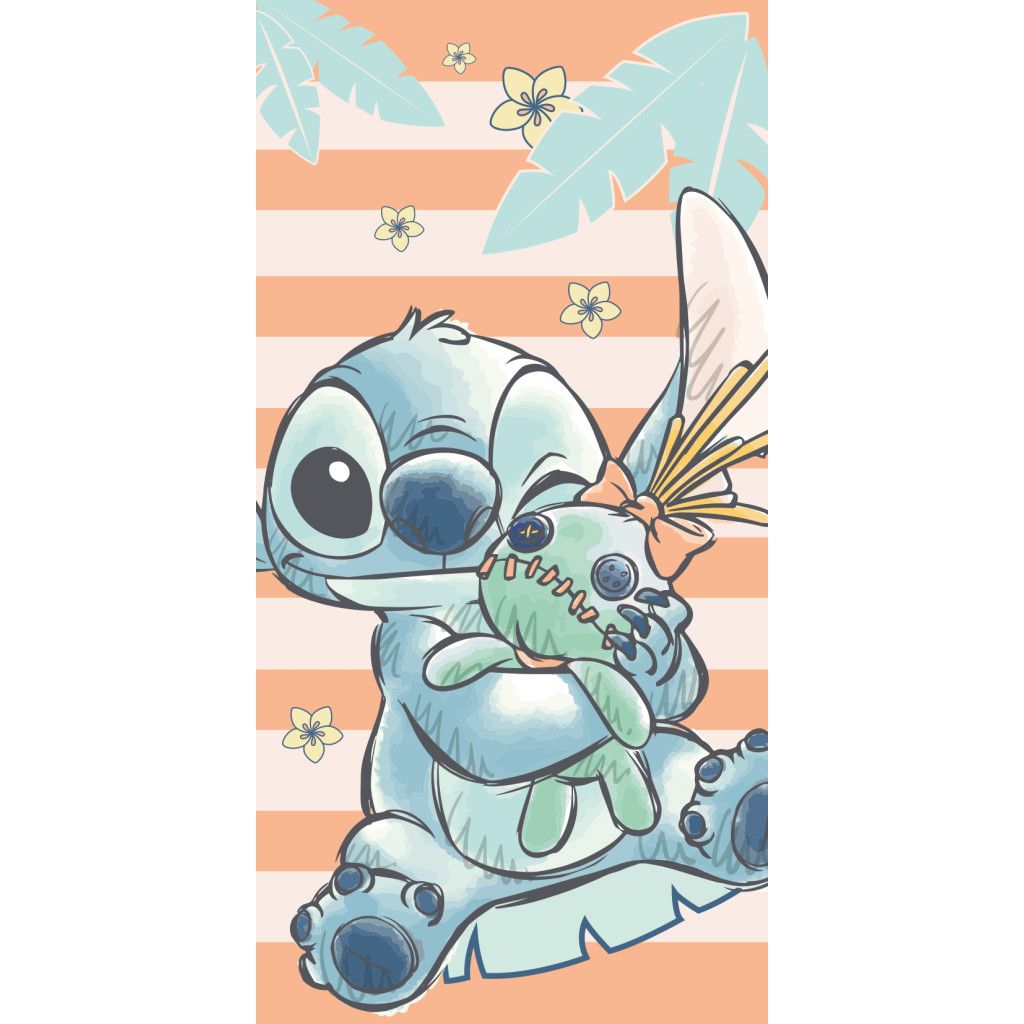 Disney Lilo und Stitch Tropical Hugs Badetuch für Kinder aus Baumwolle – 70 × 140 cm