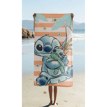 Disney Lilo und Stitch Tropical Hugs Badetuch für Kinder aus Baumwolle – 70 × 140 cm