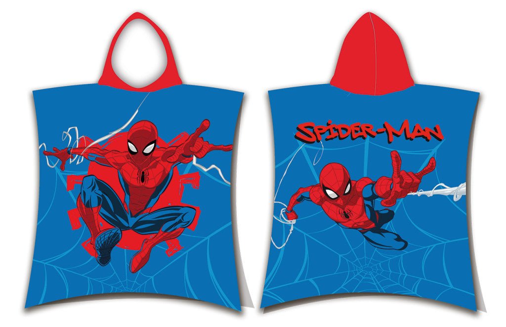 Spiderman Webshot Badeponcho für Kinder aus Baumwolle – 50 × 115 cm
