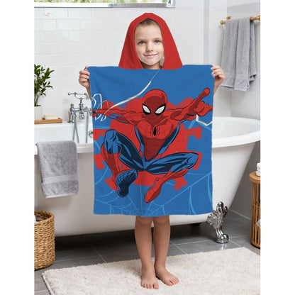 Spiderman Webshot Badeponcho für Kinder aus Baumwolle – 50 × 115 cm