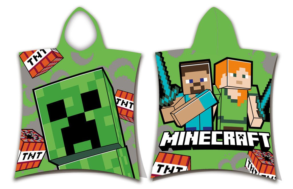 Minecraft TNT Badeponcho für Kinder aus Baumwolle – 50 × 115 cm